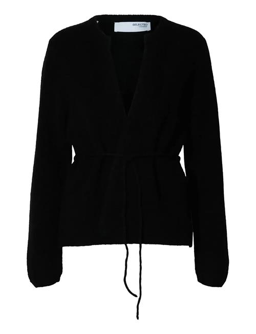 Slfsia Ras Ls Knit Belt Cardigan Selected Black