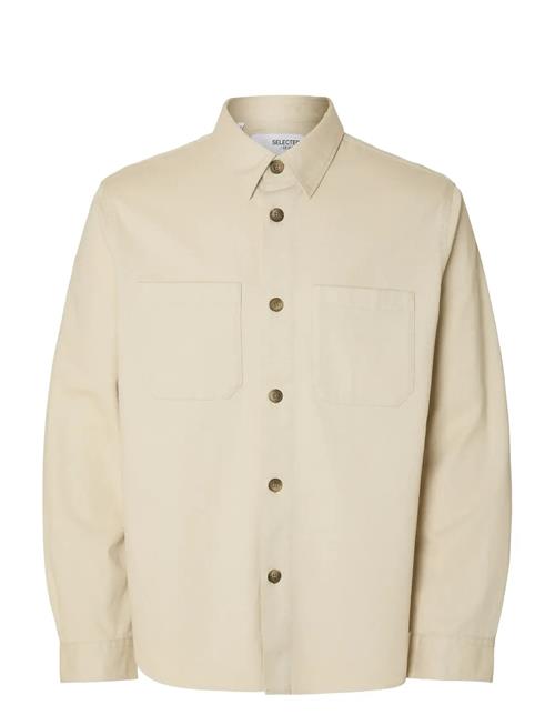 Slhtravis Twill Overshirt Ls Noos Selected Cream