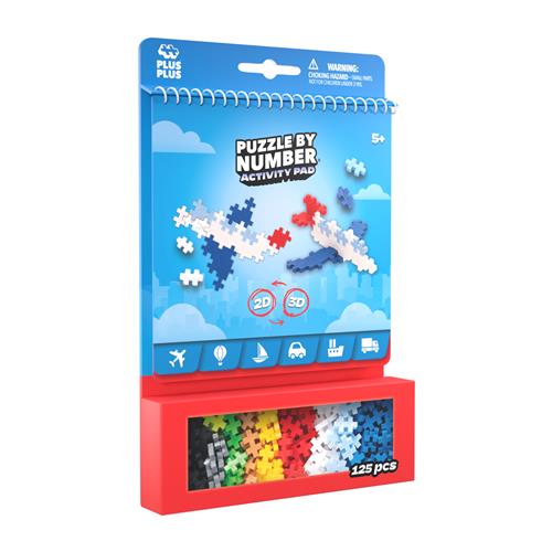 Plus-Plus Puzzle by Number Activity Pad - Transportation One Size  Blå  One Size 5 Y+ Unisex