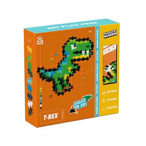 Plus-Plus Puzzle By Number - T-Rex One Size  Grøn  One Size 5 Y+ Unisex