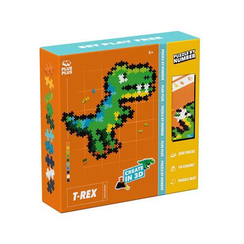 Plus-Plus Puzzle By Number T-rex  One Size  Grøn  One Size 5+ Years unisex