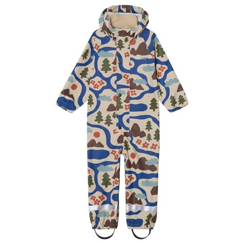 Kuling Leeds Uforet Regnovertræksdragt Doodle Map 74/80 cm  Blå  74/80 cm  Unisex