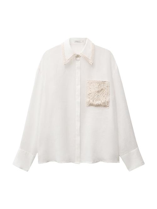 MANGO Bluse 'EMBRO'  beige / offwhite
