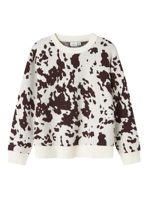 NAME IT Striktrøje Orkide Box Seal Brown Cow