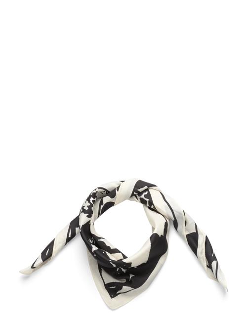 Floral-Print Satin Scarf Mango Black
