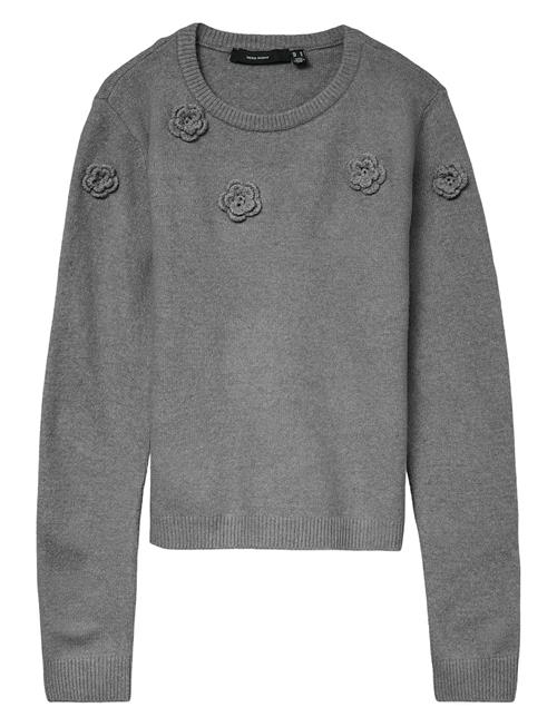 Vmrose Ls O-Neck Pullover Boo Vero Moda Grey