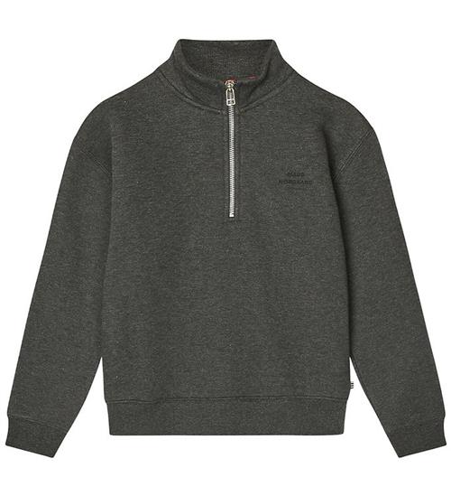 Mads Nørgaard Sweatshirt m. Lynlås - Charcoal Melange