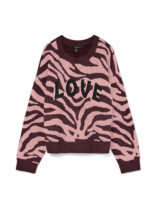 VERO MODA Pullover 'VMNEWKAI'  lyserød / vinrød / sort