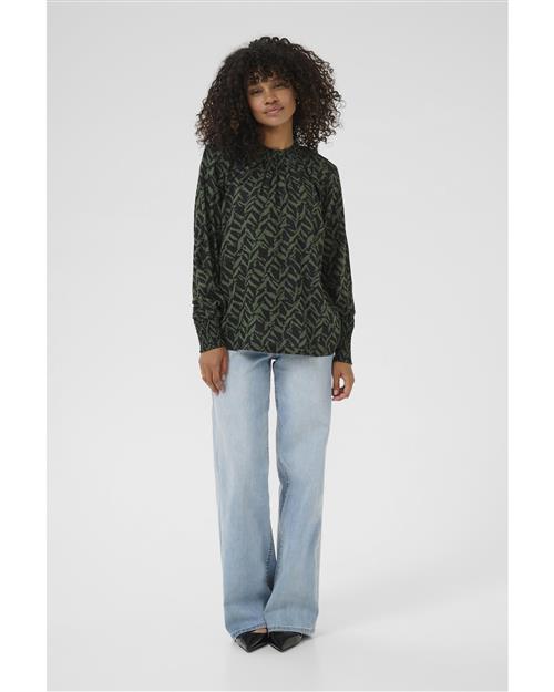 Kaffe Bluse 'Dina'  mørkegrøn / sort
