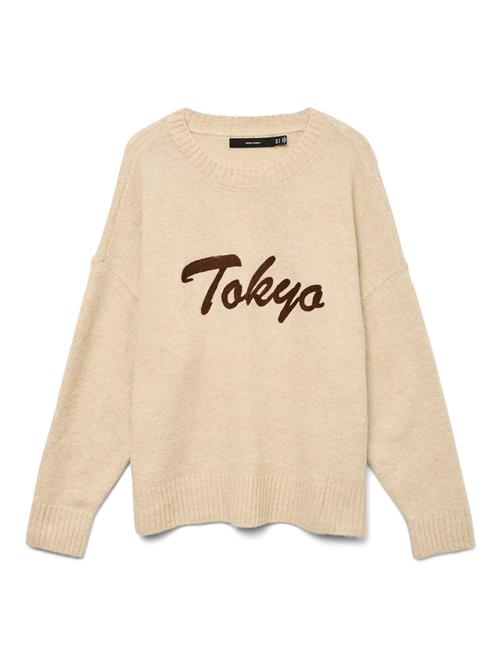 VERO MODA Pullover 'VMBoom'  creme / brun