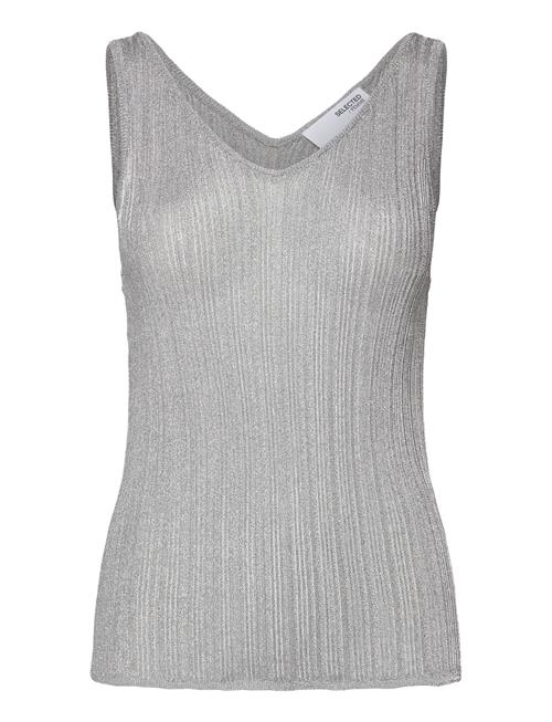 Se Slfdagni Sl Knit Rib Top Selected Silver ved Booztlet