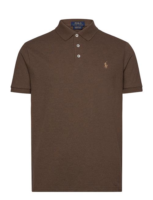 Custom Slim Fit Stretch Mesh Polo Shirt Polo Ralph Lauren Brown