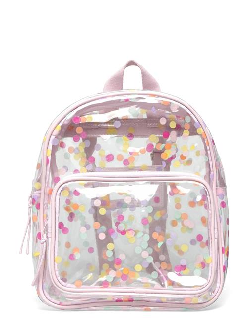 Transparent Confetti Backpack Mango Pink