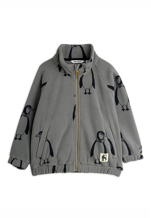 Mini Rodini Penguin Fleece-jakke Grey  Grey 128/134 cm  Grå  128/134 cm  mand
