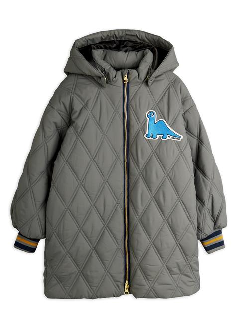 Mini Rodini Dino Patch-quiltede Parkaer Grey  Grey 116/122 cm  Grå  116/122 cm  mand