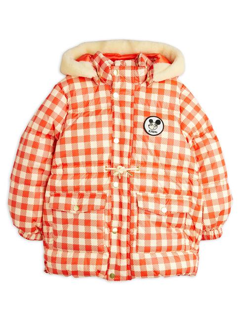 Mini Rodini Ritzratz Patch Gingham Puffer-jakke Red  Red 128/134 cm  Rød  128/134 cm  kvinde