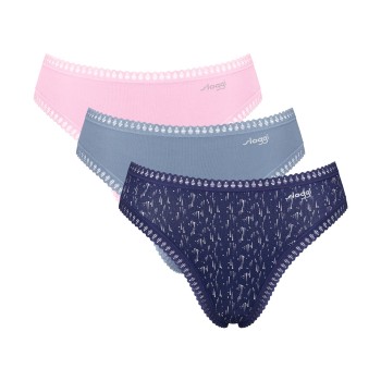 Sloggi Trusser 3P GO Crush High Leg Briefs Rosa/Blå bomuld XX-Large Dame