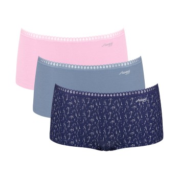 Sloggi Trusser 3P GO Crush Hipster Shorts Rosa/Blå bomuld XX-Large Dame