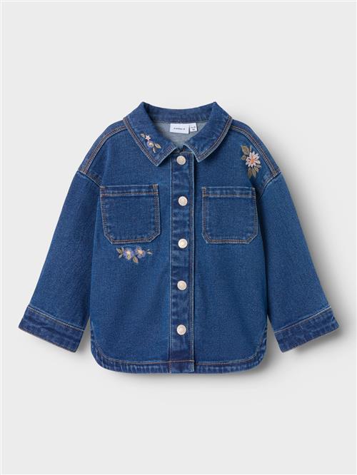 Se NAME IT Denim Jakke Kara Dark Blue Denim Flower Emb hos SmartKidz