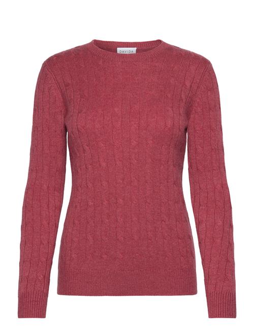 O-Neck Cable Sweater Davida Cashmere Red