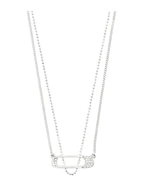 Instant Necklace, 2-In-1 Set, Silver-Plated Pilgrim Silver
