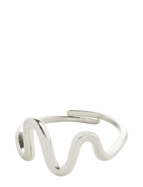 Lulu Wavy Stack Ring Silver-Plated Pilgrim Silver