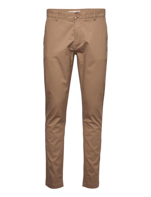 Luca Slim Chino Pants Knowledge Cotton Apparel Brown