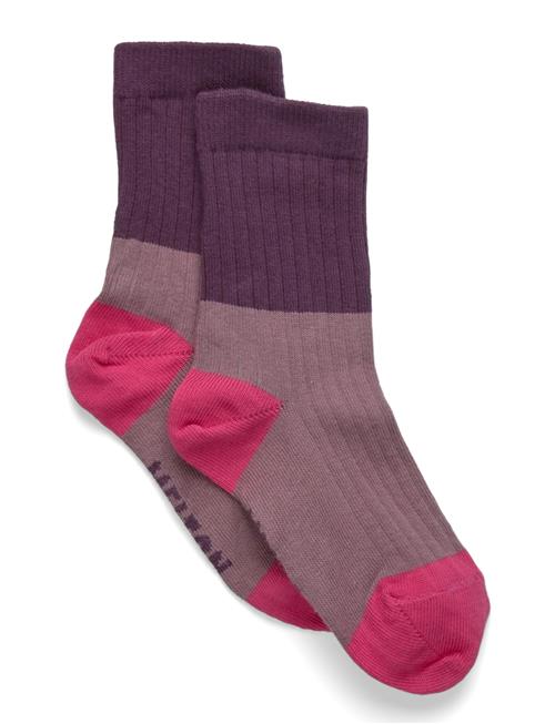 Block Colour Socks Melton Burgundy