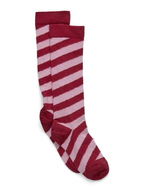 Candy Stripe Knee Socks Melton Red