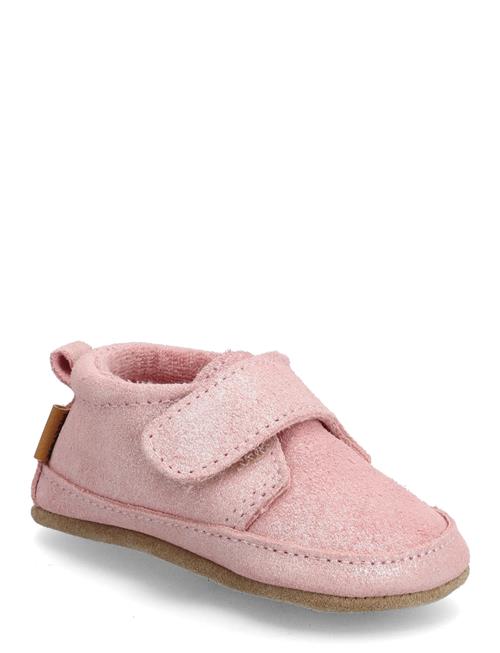 Shimmer Leather Slippers Melton Pink