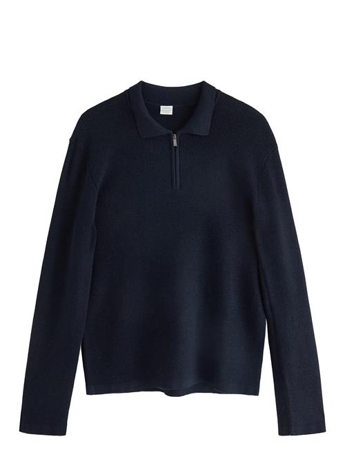 Sweater Rib Knit Collar Lindex Navy