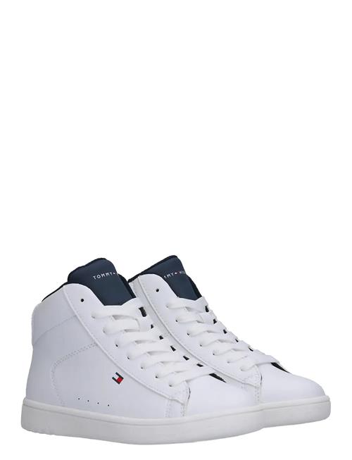 Tommy Hilfiger High Top Lace Up Sneakers Faux Leather Tommy Hilfiger White
