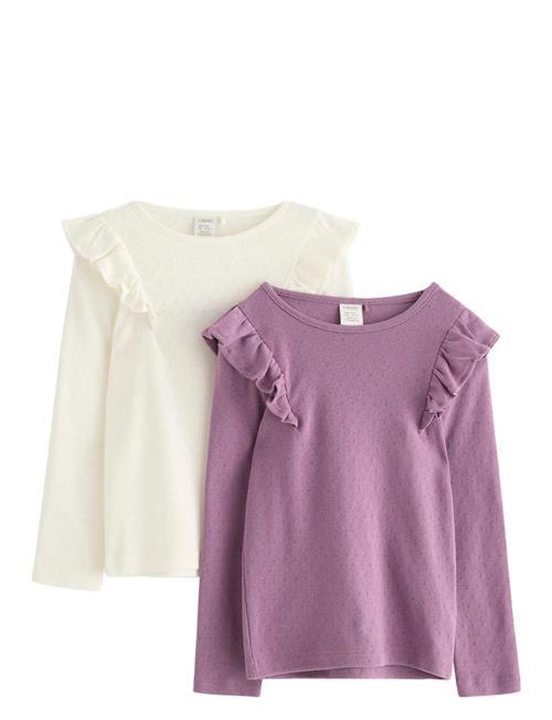 Top L S Frill Detail Pointelle Lindex Patterned