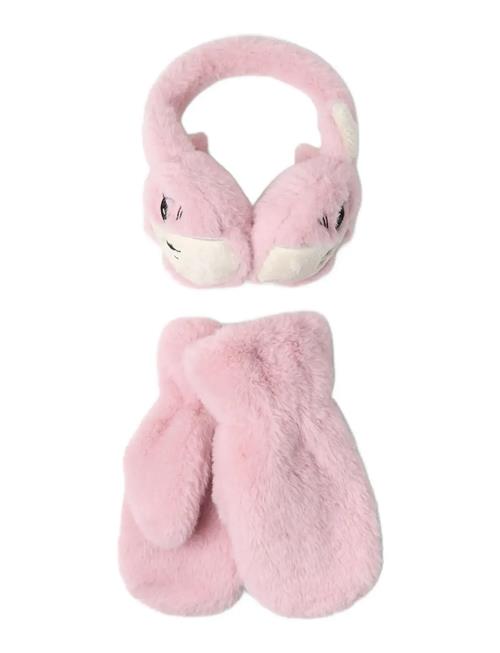 Fake Fur Mittens And Earmuffs Lindex Pink
