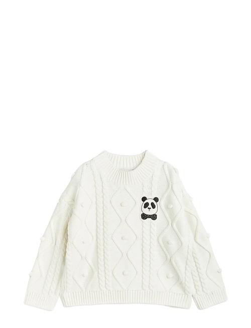 Panda Texture Knit Sweater Mini Rodini White