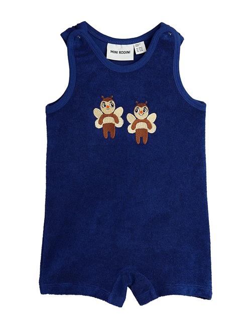 Bees Emb Terry Summersuit Baby Mini Rodini Blue