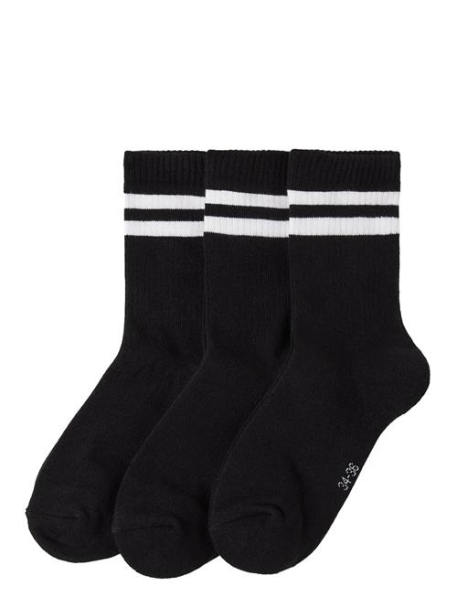 Socks 3 Pack Bb Sporty W Strip Lindex Black