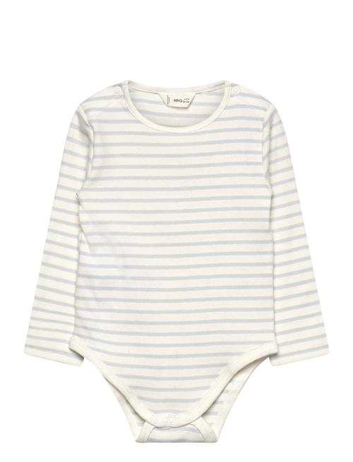 Cotton Striped Baby Bodysuit Mango Cream