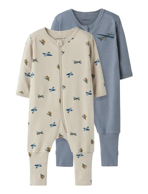 Nbmnightsuit 2P Zip Ff Airplane Noos Name It Blue