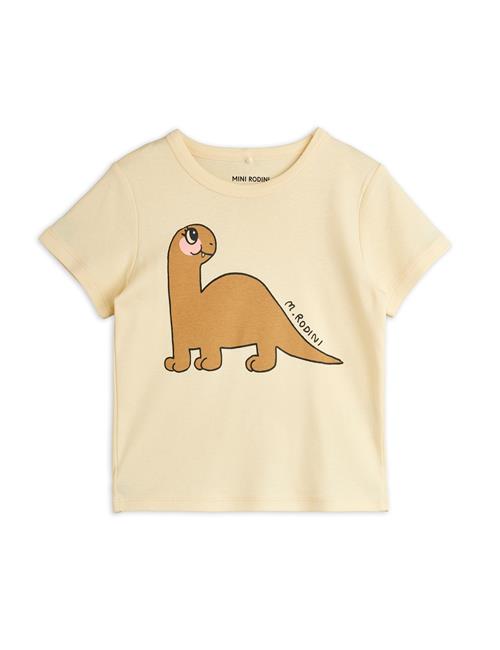 Mini Rodini GOTS Dino Regulær Kortærmet T-shirt Beige  Beige 116/122 cm  Beige  116/122 cm  kvinde