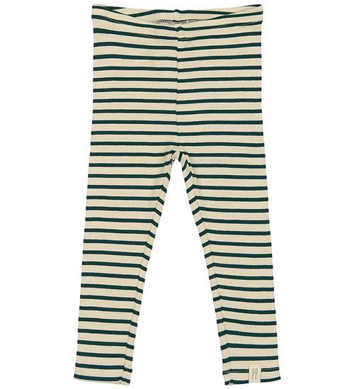 Petit Piao Leggings - Rib - Modal - Dark Sea/Off White