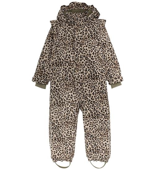 En Fant Flyverdragt - m. Teddy - Frills - Pine Bark m. Leopard