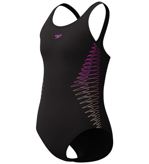 Speedo Badedragt - Placement Muscleback - Sort/Fersken