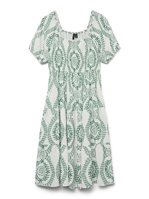 VERO MODA Kjole 'VMRokaya'  grøn / hvid