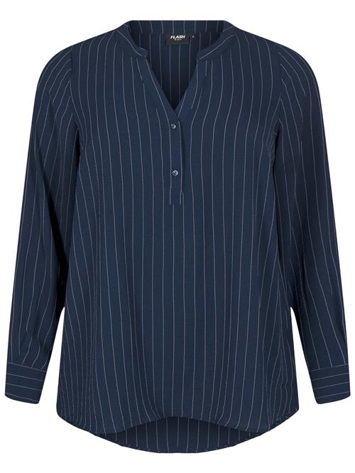 Zizzi Bluse 'Flfang'  navy / hvid