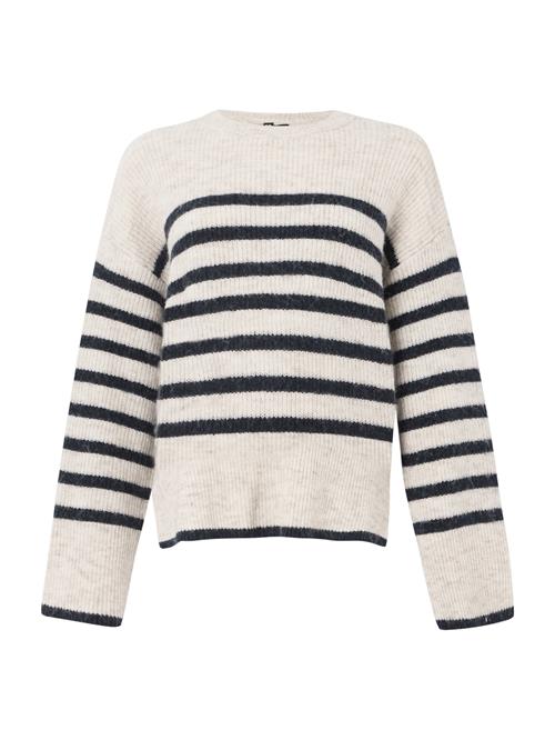 PIECES Pullover 'PCLINE'  lysegrå / sort