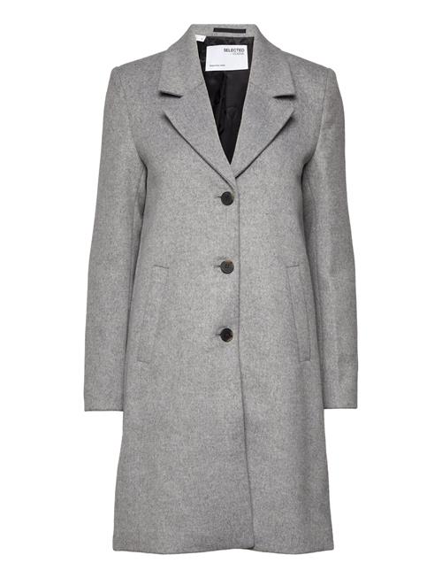 Slfmette Wool Coat B Selected Grey