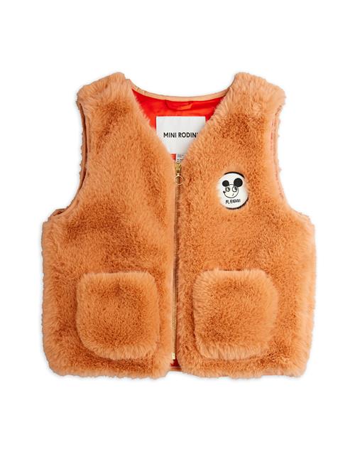 Mini Rodini Ritzratz Patch-vest I Imiteret Pels Pink  Pink 128/134 cm  Lyserød  128/134 cm  kvinde