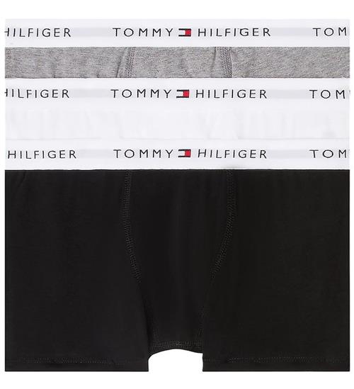 Tommy Hilfiger Boxershorts - Trunks - 3-pak - Hvid/Sort/Grey Hea