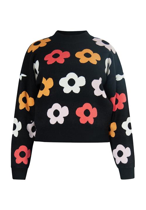 swirly Pullover  blandingsfarvet / sort